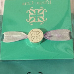 Rustic Cuff white hair tie/bracelet w/ storage bag 1193